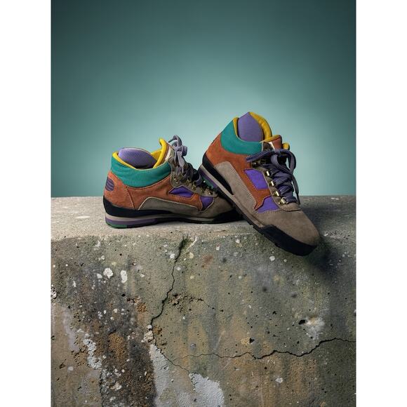 Vintage Tecnica Trekking Suede Hiking Boots 80s 90s Multi Color Womens 9 Mens 7 main image 4